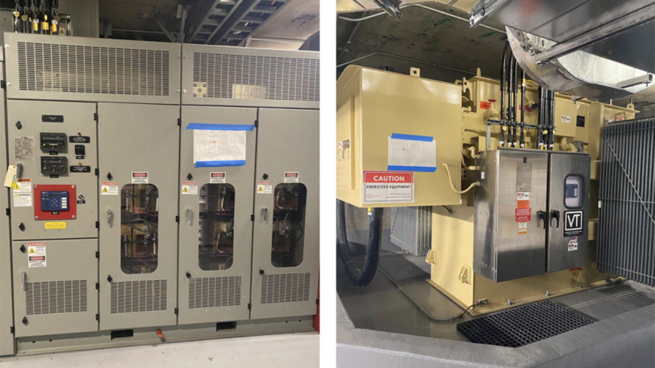 Photos of the completed substation at Civic Center Station. (BART Photographs)